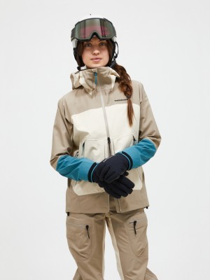 Beige Women Peak Performance Vislight Gore-tex C-knit 3l Shell Ski Jacket | US-AONBK4259