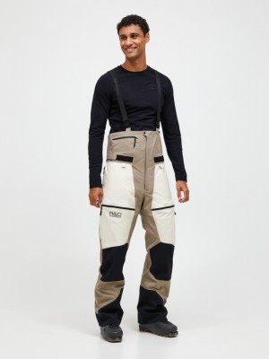 Beige / Cream Men Peak Performance Vertical Gore-tex Pro 3l Shell Bib Pants | US-HXRCM2480
