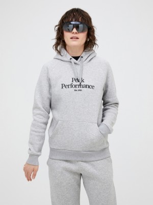 Grey Women Peak Performance Original Hoodie | US-VBNSW7860