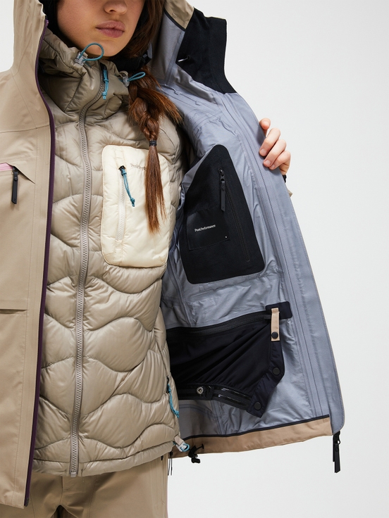 Beige Women Peak Performance Alpine Gore-tex 3l Shell Ski Jacket | US-DROMX3047