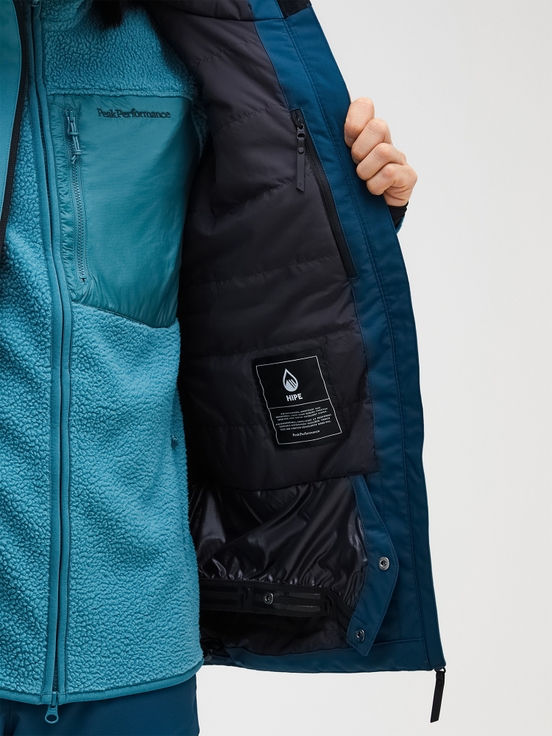 Blue Men Peak Performance Rider Tech Insulated Ski Jacket | US-EDZOC4032