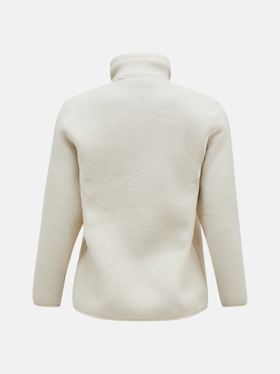 Cream Women Peak Performance Fleece Snap T-neck Sweater | US-QVOHT9021