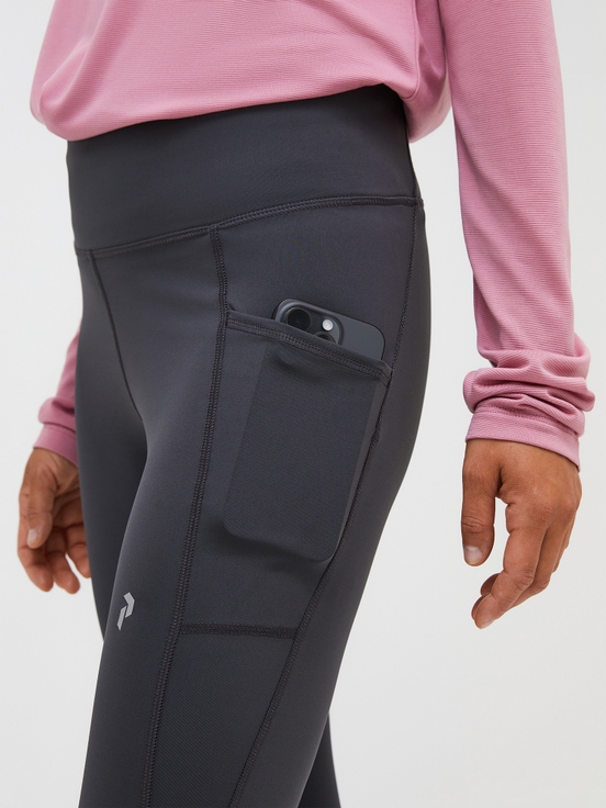 Dark Grey Women Peak Performance Flow Tights | US-OISYW5163