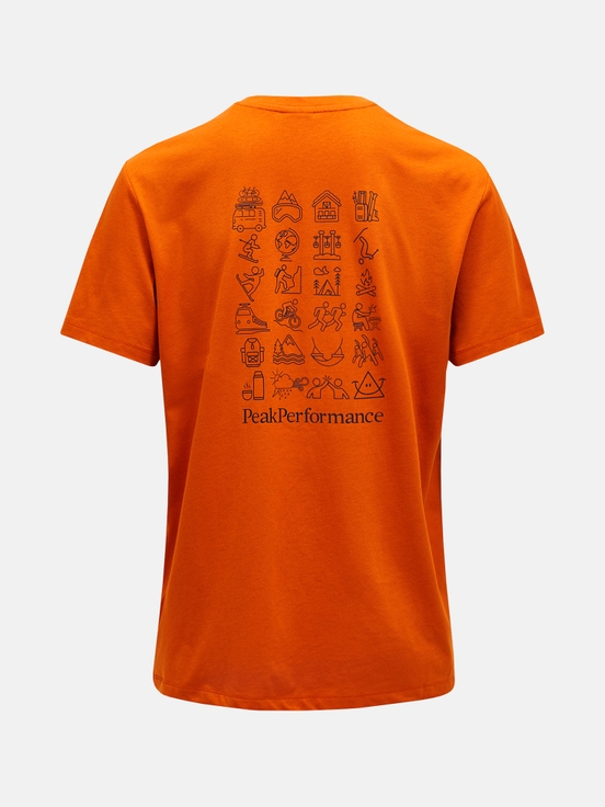 Dark Orange Men Peak Performance Explore Graphic T-shirt | US-AMWTY4879