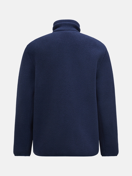 Navy Men Peak Performance Fleece Snap T-neck Sweater | US-RLMIN1068