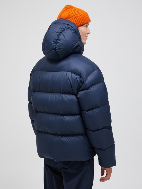 Navy Men Peak Performance Frost Oversized Puffer Down Jacket | US-VMYAN8079
