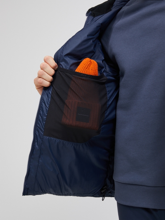 Navy Men Peak Performance Frost Oversized Puffer Down Jacket | US-VMYAN8079