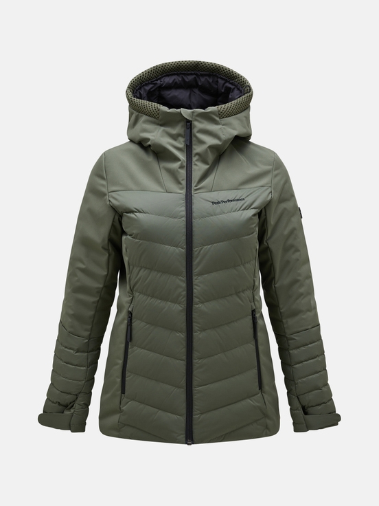 Olive Women Peak Performance Blackfire Down Ski Jacket | US-YBICM8031