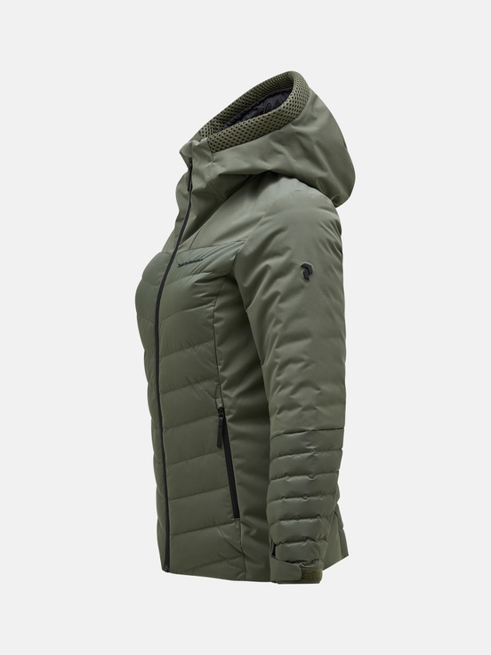 Olive Women Peak Performance Blackfire Down Ski Jacket | US-YBICM8031