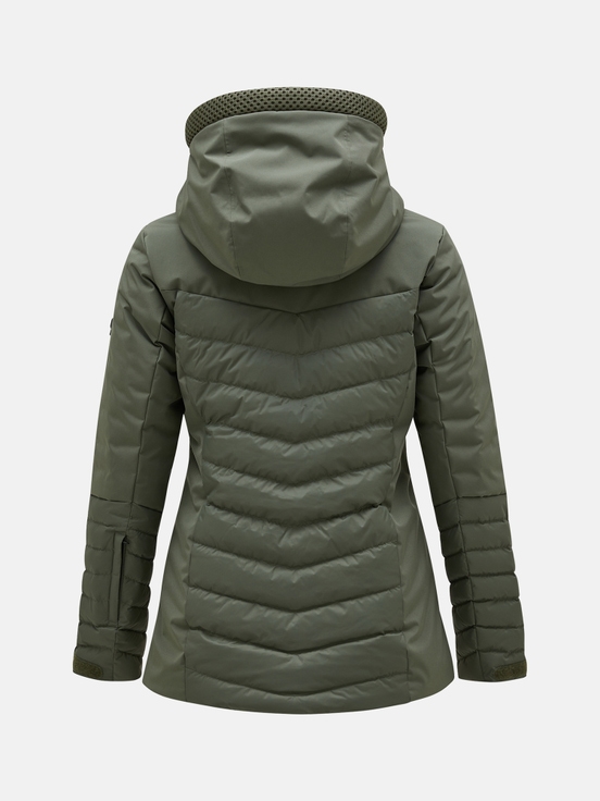 Olive Women Peak Performance Blackfire Down Ski Jacket | US-YBICM8031