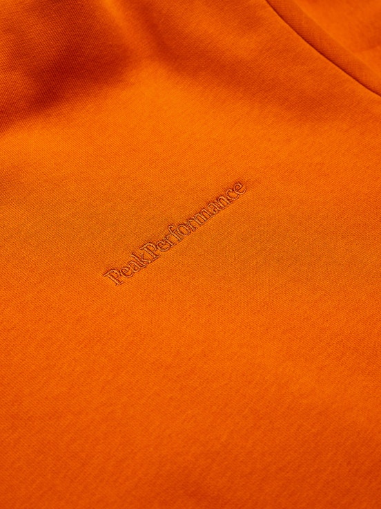 Orange Men Peak Performance Original Small Logo Hood Hoodie | US-SELKD8392