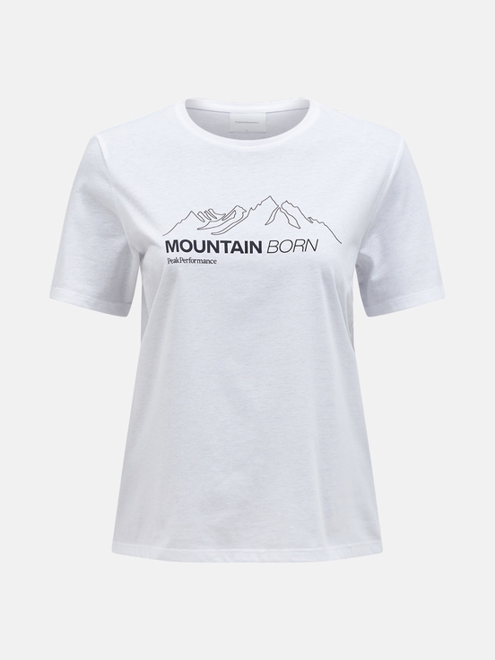 White Women Peak Performance Explore Graphic T-shirt | US-DENOW0861