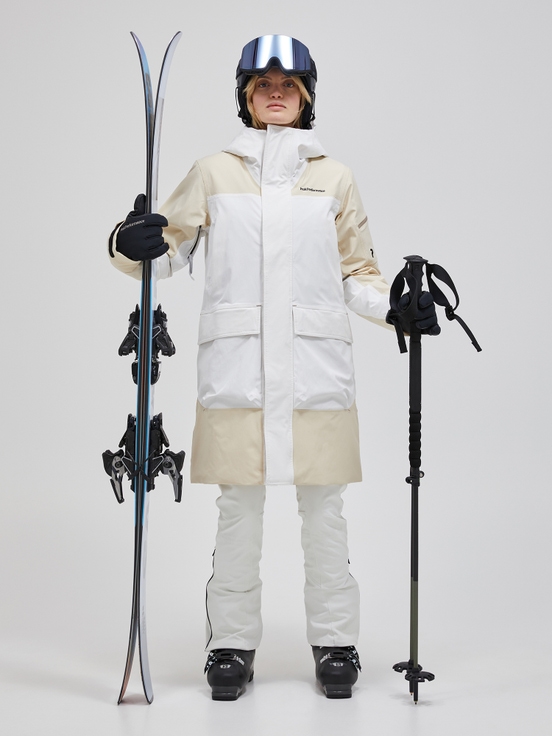 White / Cream Women Peak Performance 2l Insulated Shell Stretch Parka | US-FVEPN9185